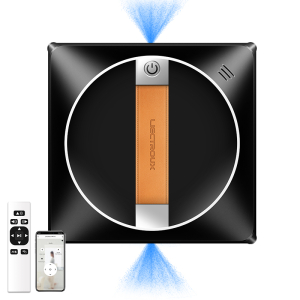 Robot lave-vitres Liectroux YW710 avec double pulvérisation d'eau, capteur laser intelligent, nettoyage humide automatique, contrôle par application et télécommande, pour vitres, miroirs et surfaces lisses, noir